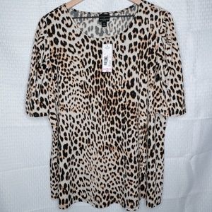 Worthington Woman Animal Print Blouse - 1X